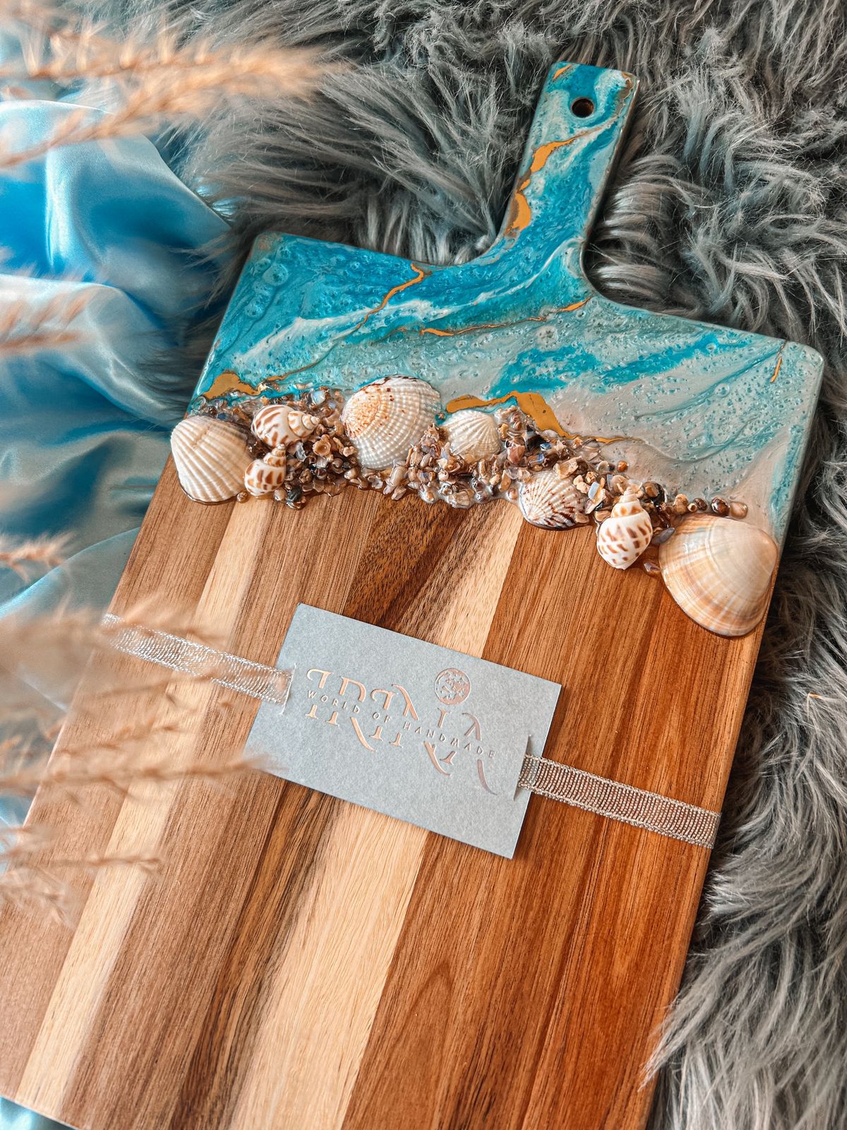 Personalized Ocean Epoxy Resin Cutting Board, Unique Gift, Wedding Present, Epoxy Resin Chopping Board